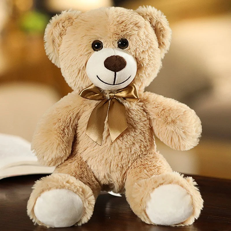 Teddy Bear Stuffed Animal Plushie, Light Brown Stuffed Teddy Bear Toys, Soft Plushies Gift for Baby Shower, Room Decorations
